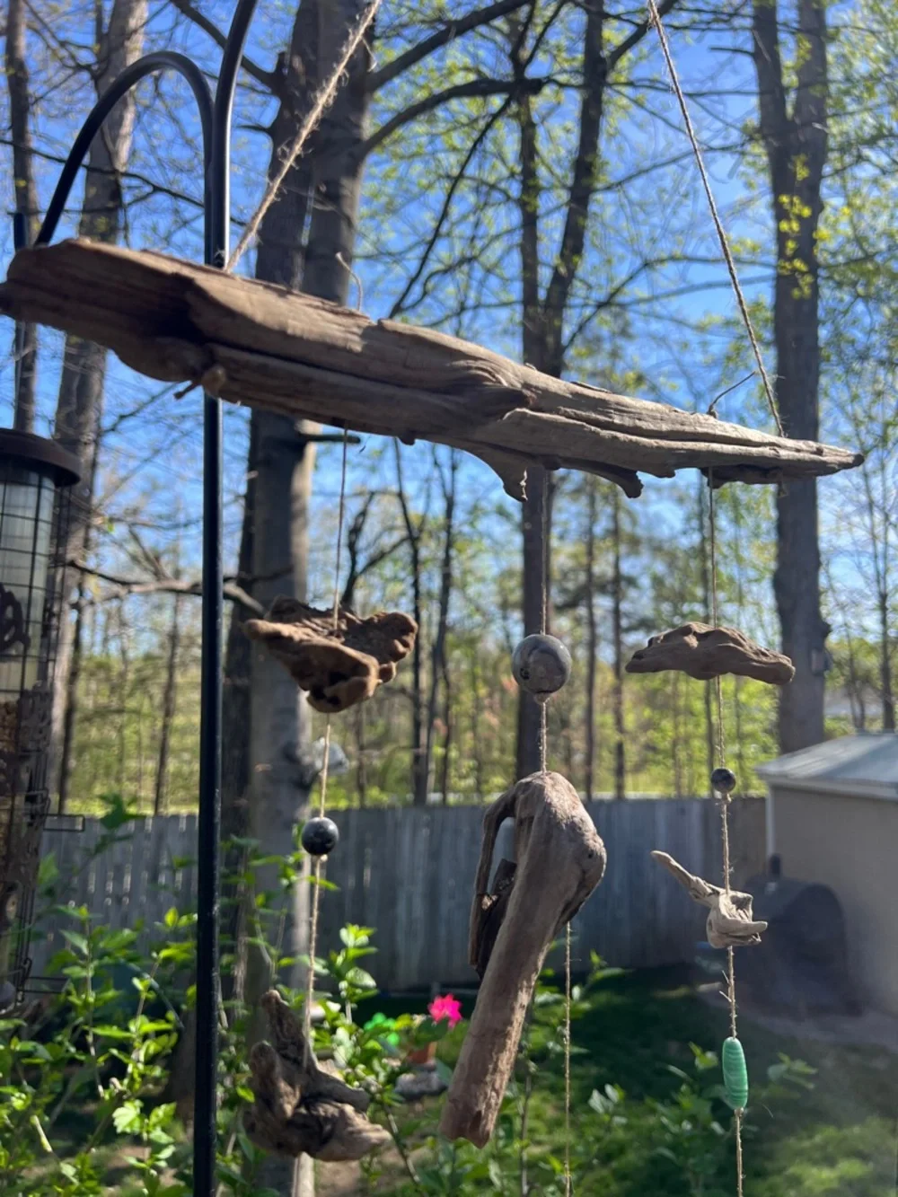 Wind hanging decor handmade using driftwood and fro Potomac River - Picture 5 of 15